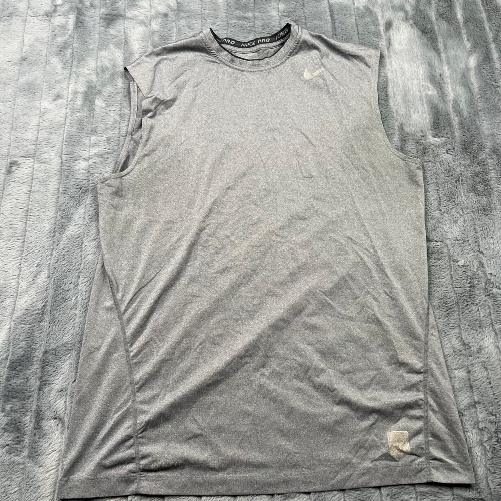 Nike Pro Mens Dri-FIT Sleeveless Compression Training Shirt Gray 269604-021 L